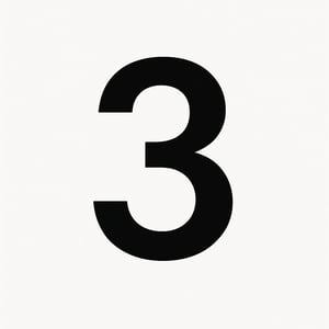 Zahl 3 auf weiem Hintergrund