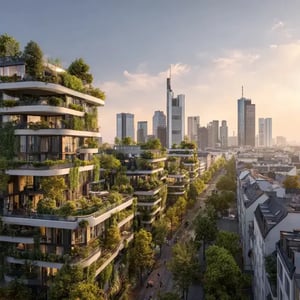 frankfurt skyline begrünt
