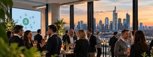 Frankfurter Networking bei Sonnenuntergang